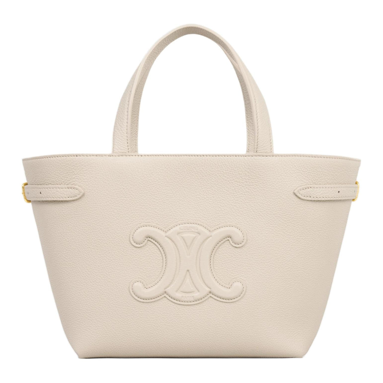 CELINE Cuir TriompheCabas Calfskin Tote Bag Shopping Bag Shoulder Bag Crossbody Bag Handbag Mini Women's Light Beige
