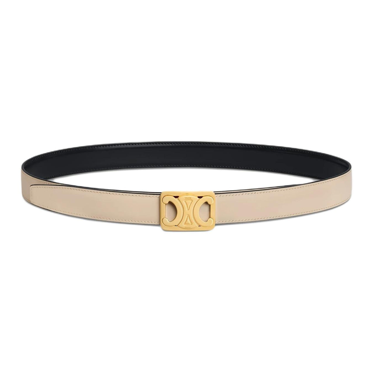 CELINE Calfskin Leather Belts Women's Black