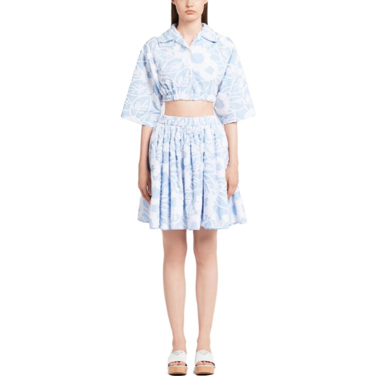 PRADA Crop Tops Women's Light Blue