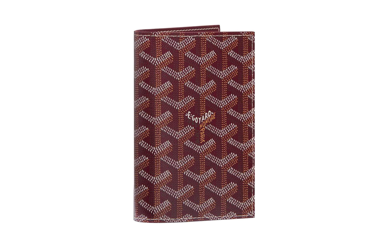 GOYARD Grenelle Canvas With Leather Card Holder Passport Holder Unisex Burgundy