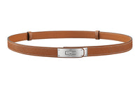 HERMES Calfskin Belt Unisex Brown/Brown Width 1.8cm