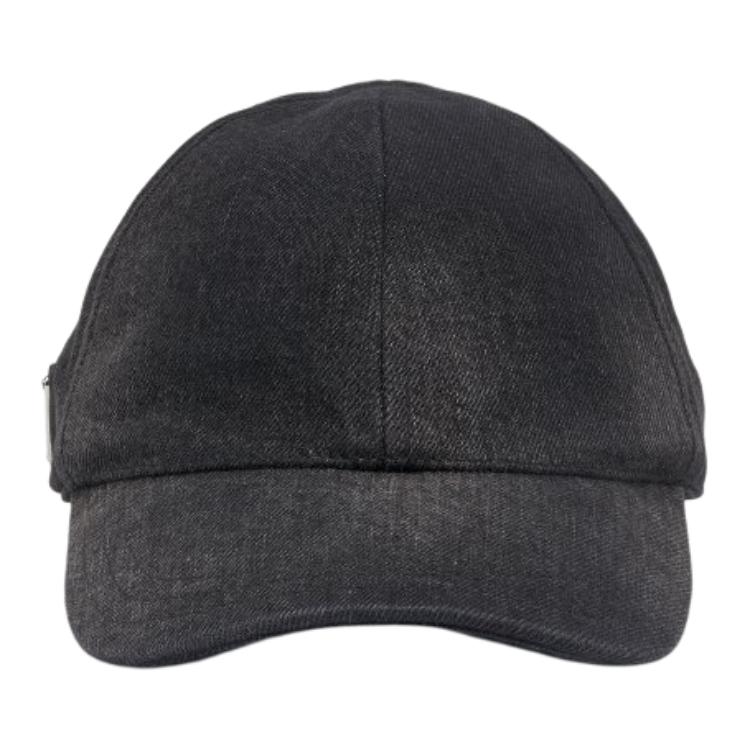 PRADA Cotton Baseball Caps Men's Black