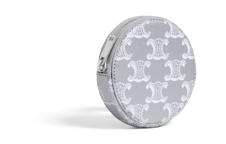 CELINE Canvas Coin Purse Men's Silver/White