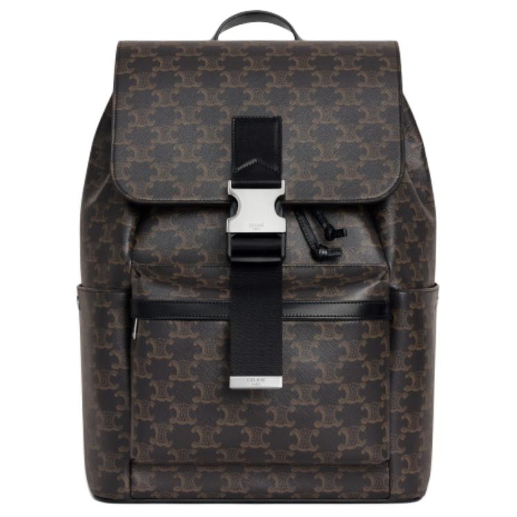 CELINE Cow Leather Backpack Men's Black