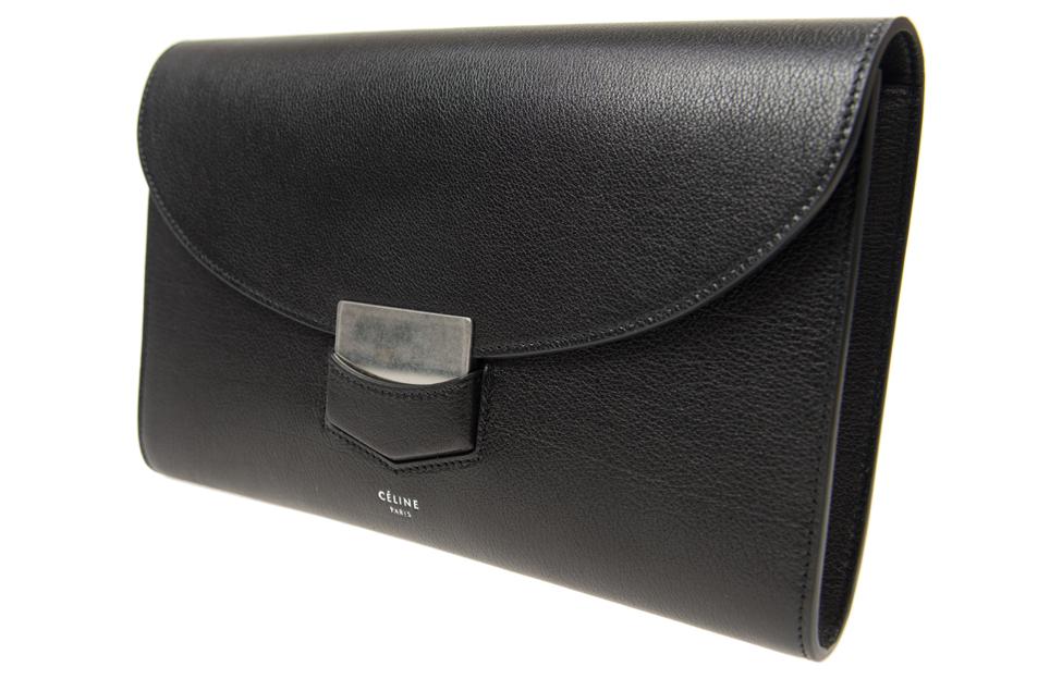 CELINE Goatskin Clutch Regular Women's Black