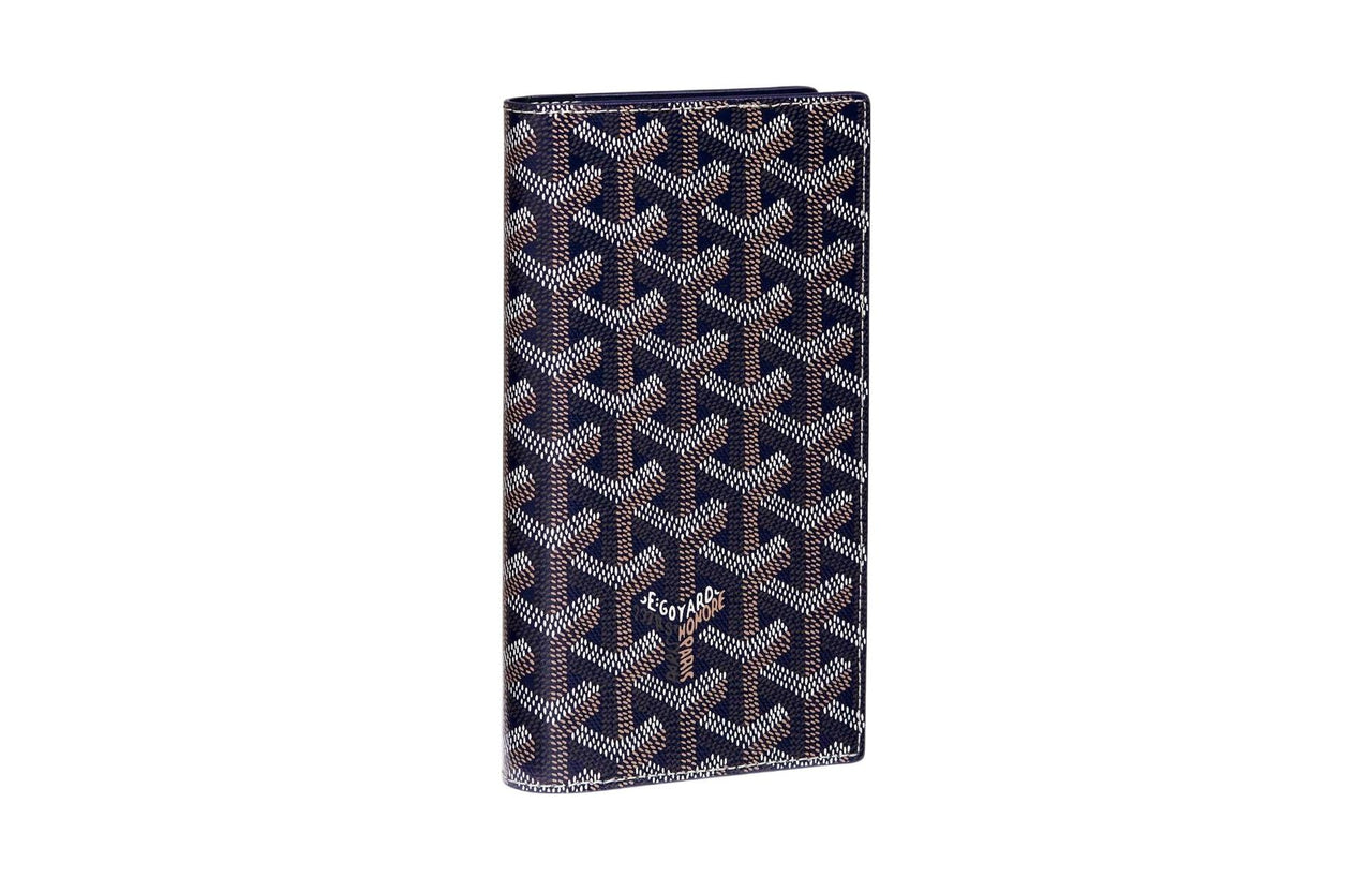 GOYARD SAINT-LAMBERT Canvas With Leather Cell Phone Pouch Wallet Unisex Marine Blue