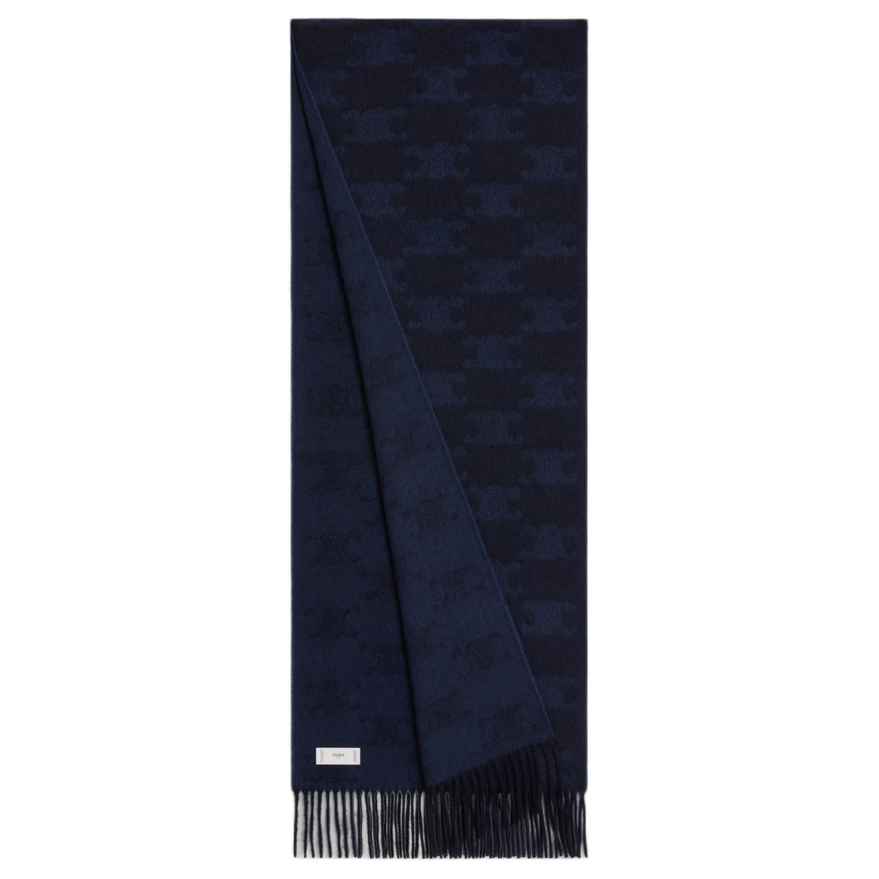 CELINE Cashmere Knit Scarves Men's Dark Blue