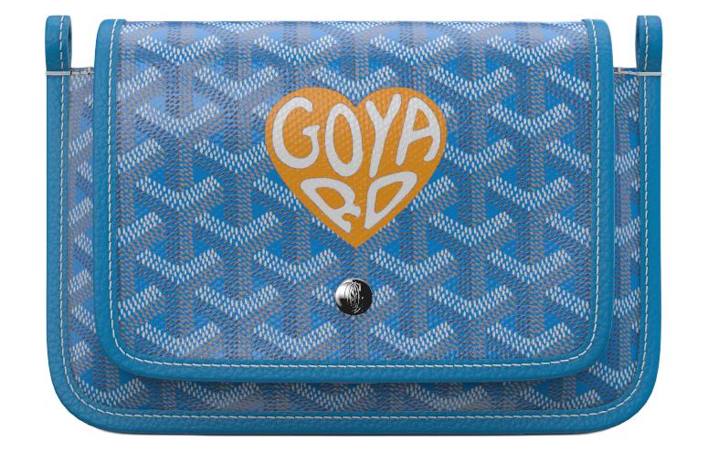 GOYARD Plumet Canvas With Leather Envelope Bag Crossbody Bag Shoulder Bag Unisex Blue Patchwork Yellow Small Heart