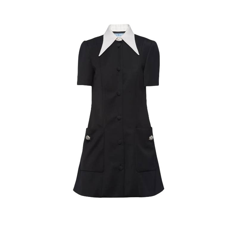 PRADA Contrasting collar Button down Minidress