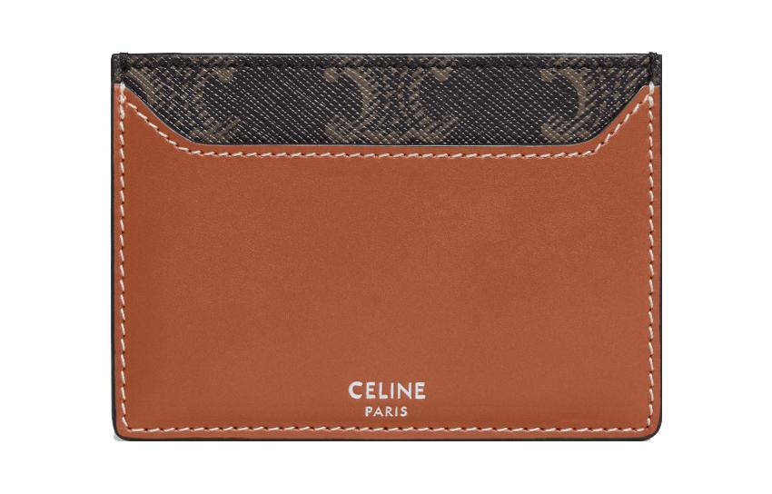 CELINE Cow Leather Card Holder Men's Tawny