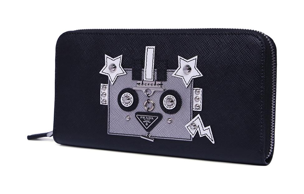 PRADA Calfskin Wallet Women's Marine Blue