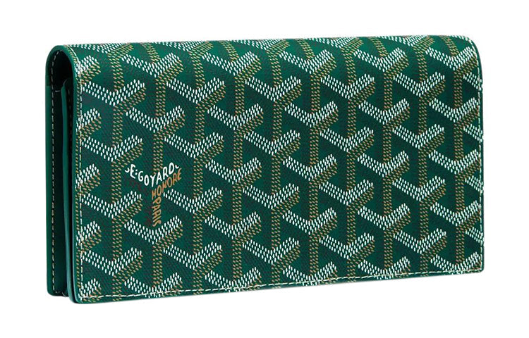 GOYARD RICHELIEU Canvas With Leather Wallet Unisex Green