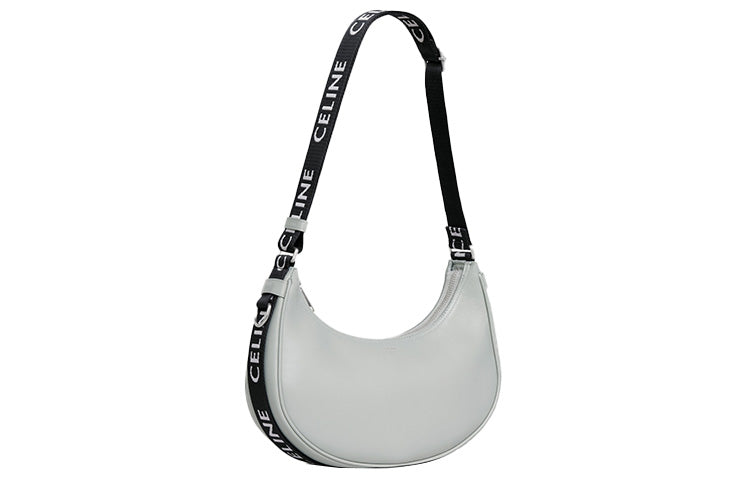 CELINE AVA Smooth Cow Leather Handbag Shoulder Bag Handbag Medium Size Unisex Light Gray
