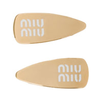 MIU MIU Enamel Hair Clips Women's White