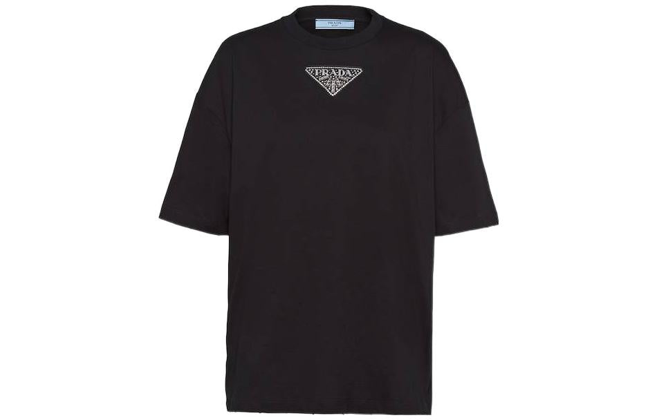 PRADA Drop Shoulder Sleeve T-Shirt Women's Black