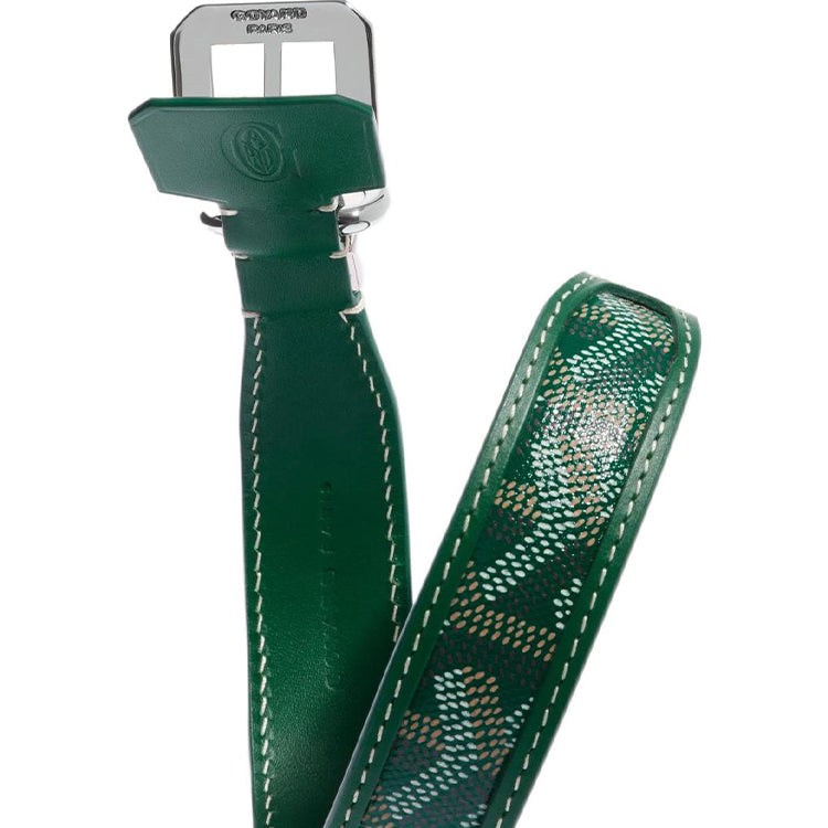 GOYARD Goyardine Canvas With Clamecy Cow Leather Dog's Teeth Collar Bag Accessory Unisex Green