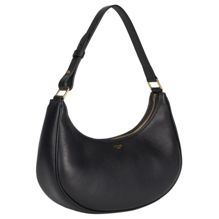 CELINE AVA Smooth Cow Leather Handbag, Shoulder Bag Women's Black