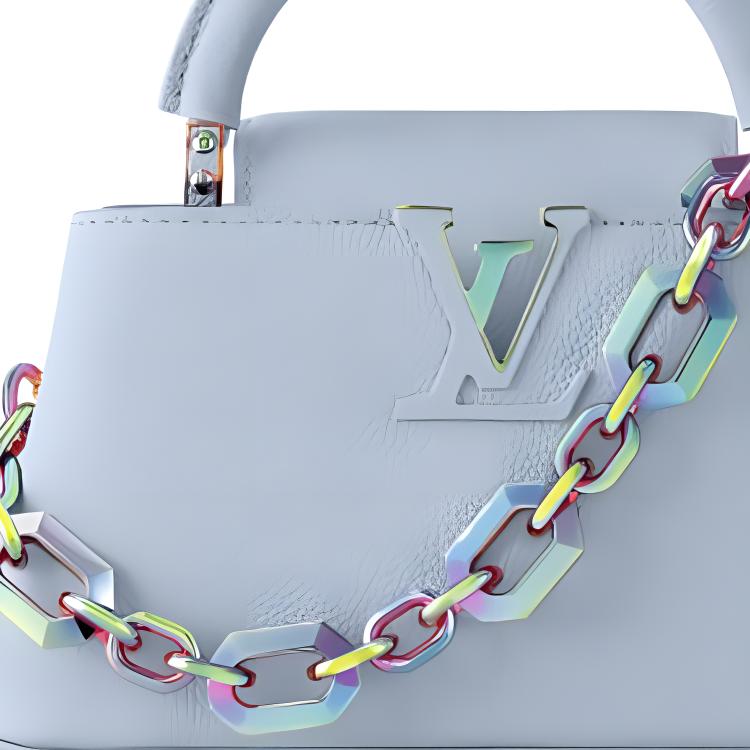LOUIS VUITTON Capucines Leather Capusin Shoulder Crossbody Handbag Mini Women's Blue