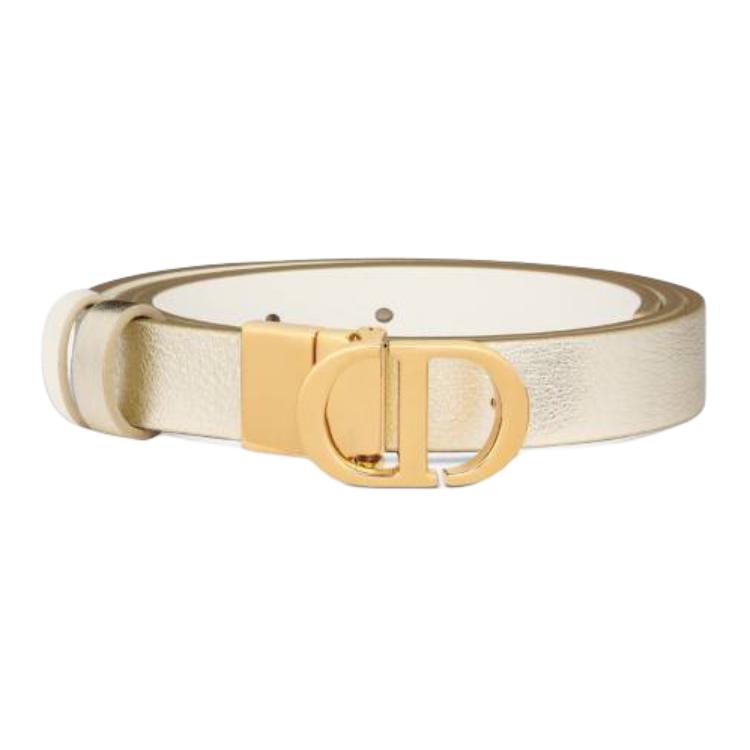 DIOR Calfskin Leather Belts Unisex White Width: 2cm
