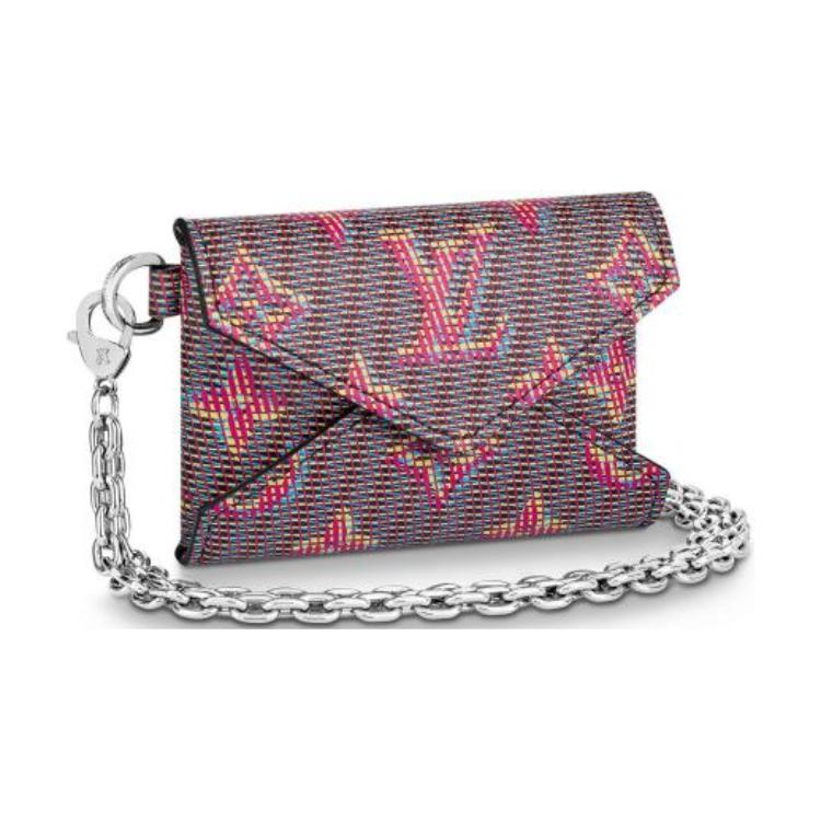 LOUIS VUITTON Calfskin Card Holder Women's Pink