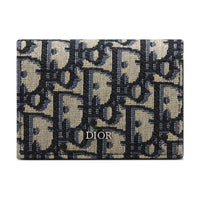 DIOR Fabric Card Holder Card Holder Unisex Denim Blue