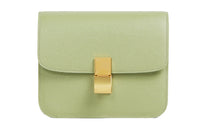 CELINE Cork Grain Cowhide Tofu Bag, Square Bag, Handbag, Crossbody Bag, Shoulder Bag Women's Black Olive Green