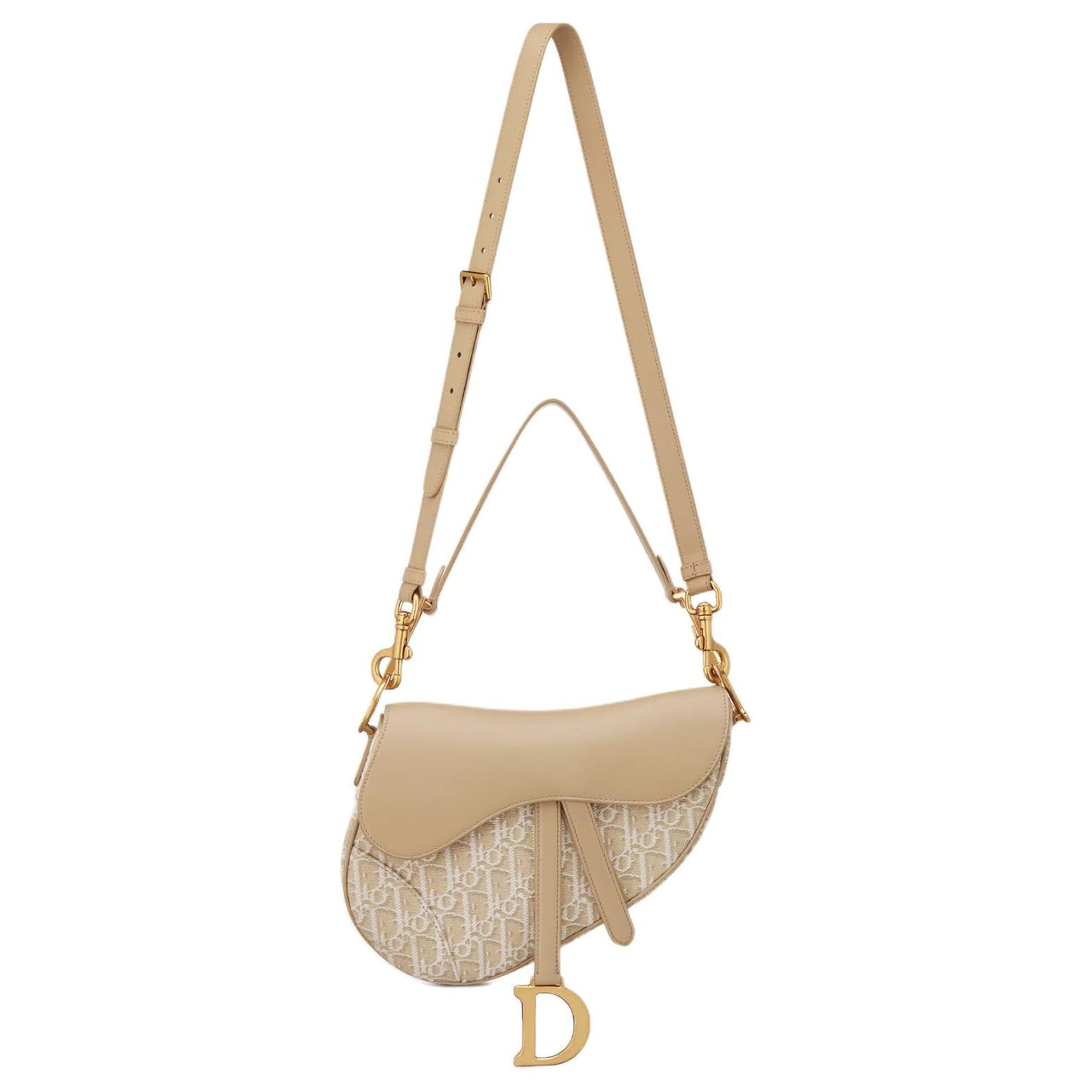 DIOR Saddle Cotton Saddle Bags Shoulder Bags Women's Beige