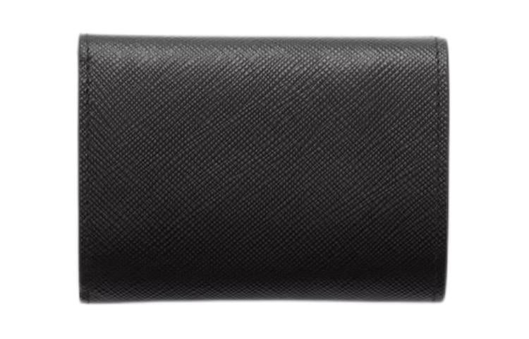 PRADA Cow Leather Wallet Women's Black & Light Pink