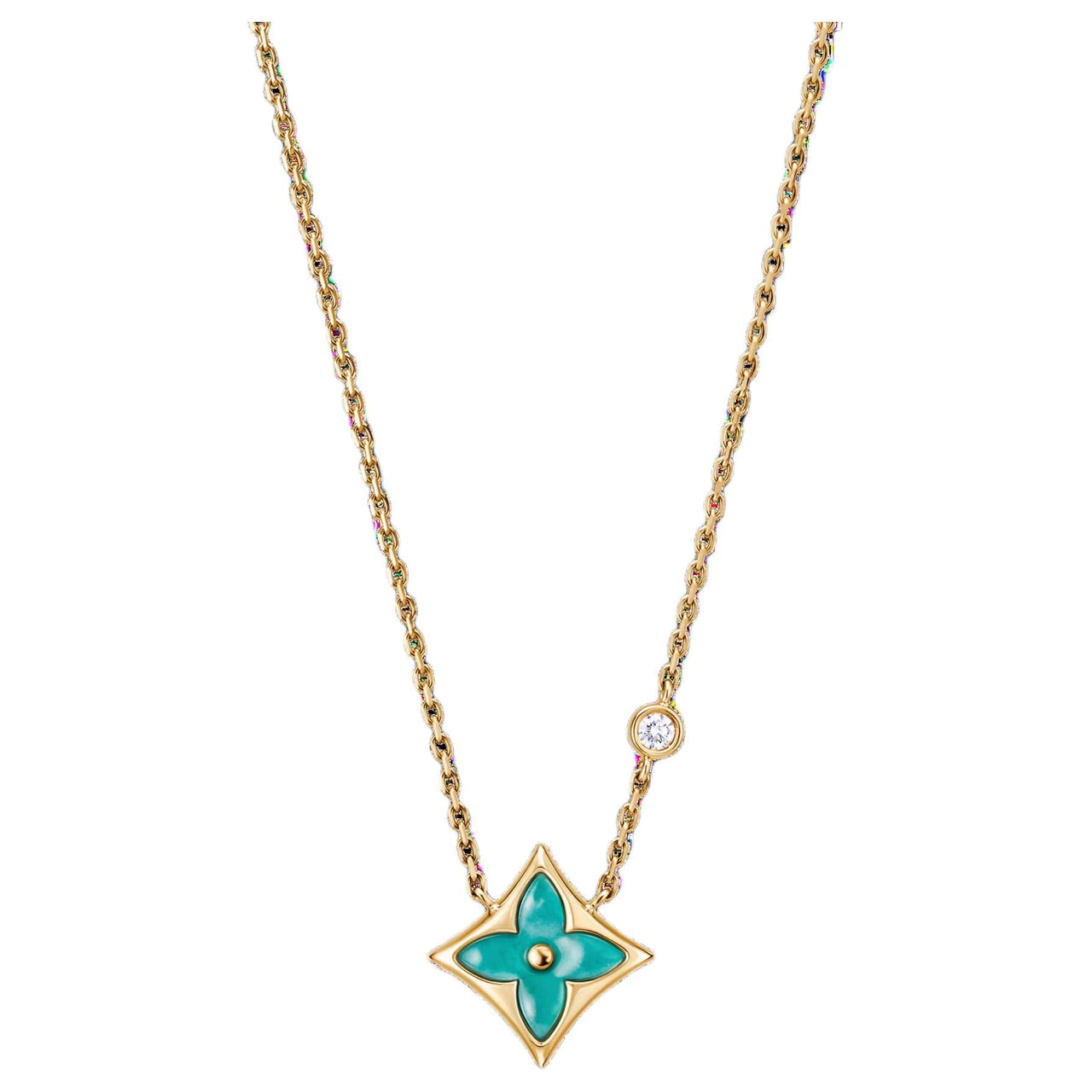 LOUIS VUITTON Color Blossom Bb Star Pendant Yellow Gold Amazonite And Diamond