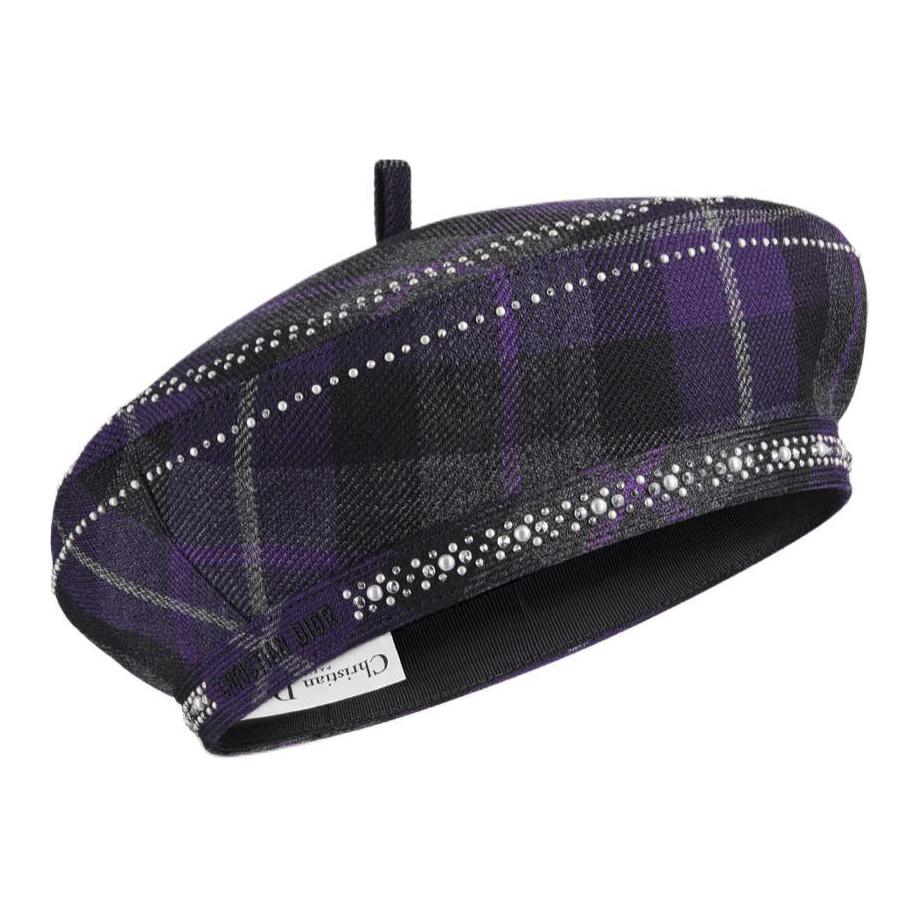 DIOR Virgin Wool Berets Women's Purple