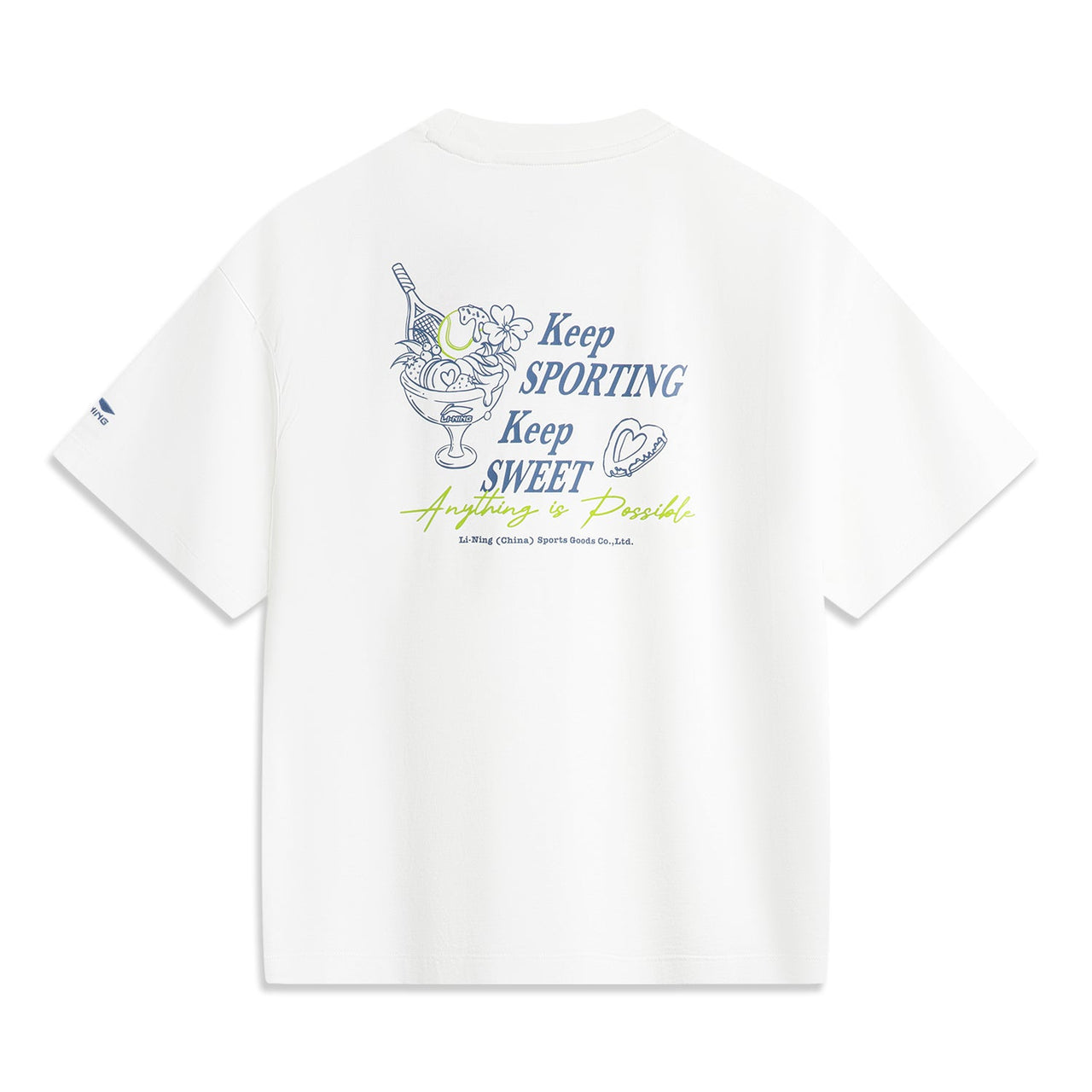 (WMNS) Li-Ning Graphic Oversized T-shirt 'Cream White' AHSU522-1