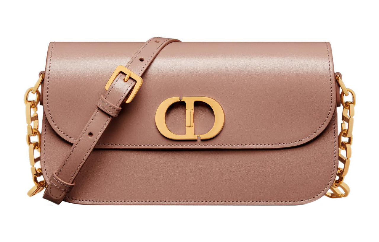 DIOR 30 Montaigne Smooth Finish Cow Leather Shoulder Bag Crossbody Bag Women's Vintage Pink