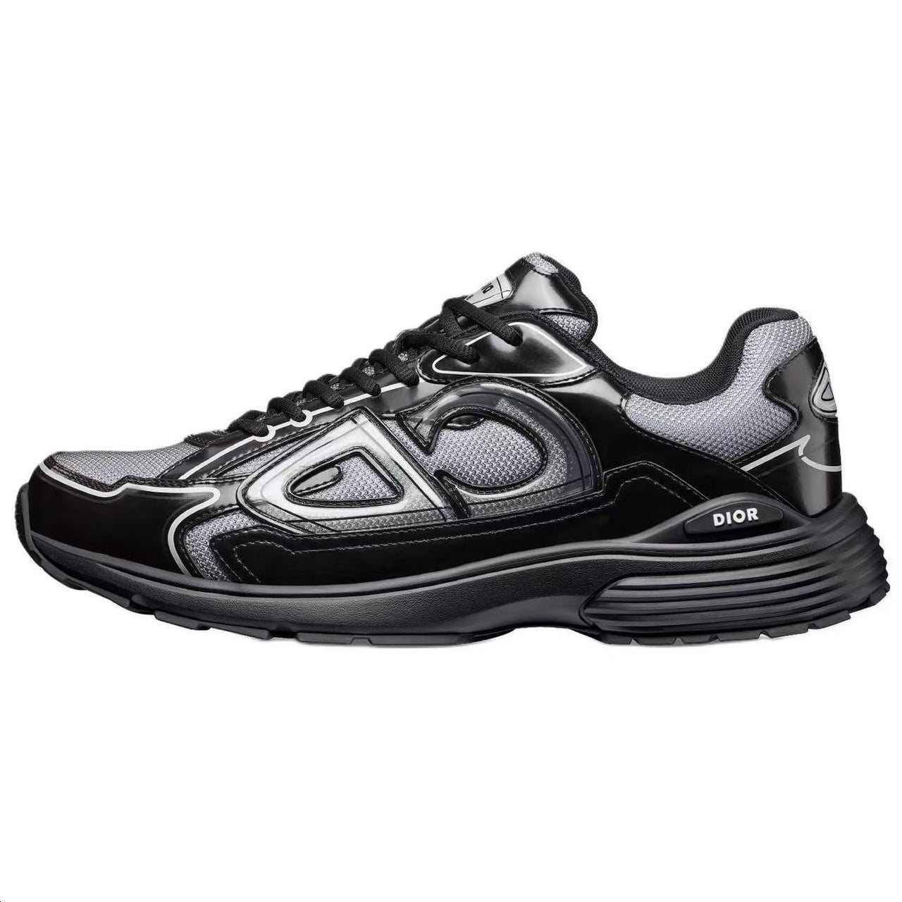 DIOR B30 Low-Top Casual Shoes Men's Black Gray Color