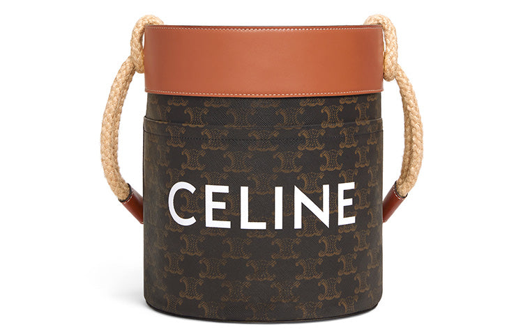 CELINE Canvas With Leather Portable Crossbody Bag Shoulder Bag Women's Tawny