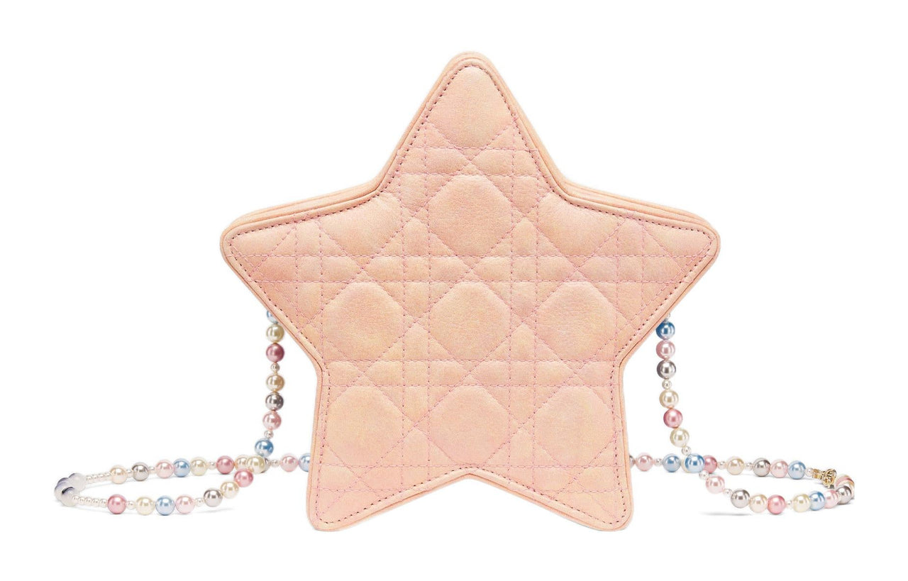 DIOR Wicker Pattern Sheepskin Shoulder Bag Crossbody Bag Regular Kids' Neon Pink