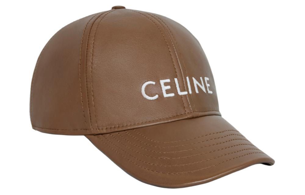 CELINE Cotton, Sheepskin Baseball Caps Women's Caramel