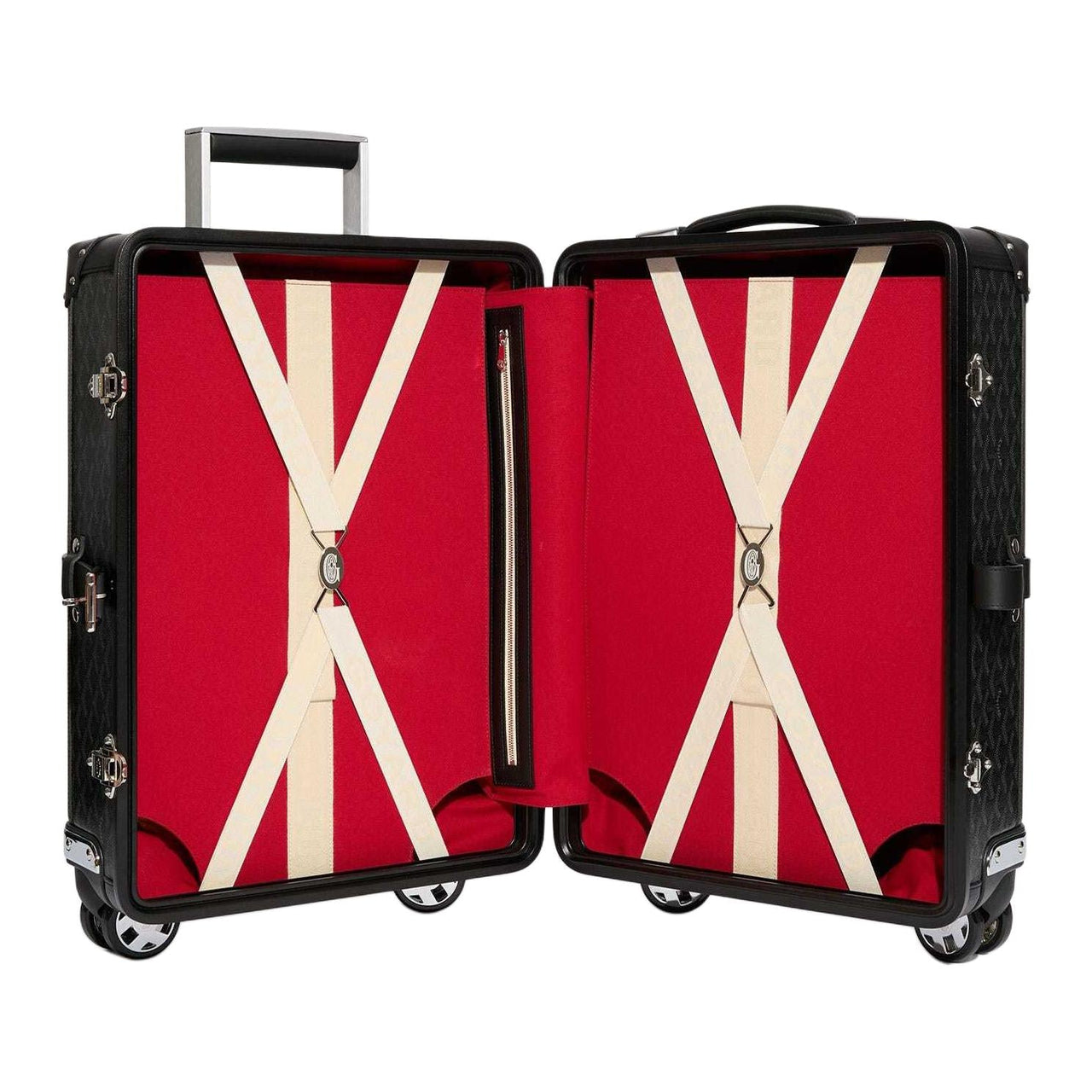 GOYARD Canvas With Leather Suitcase Luggage Unisex Pitch Black