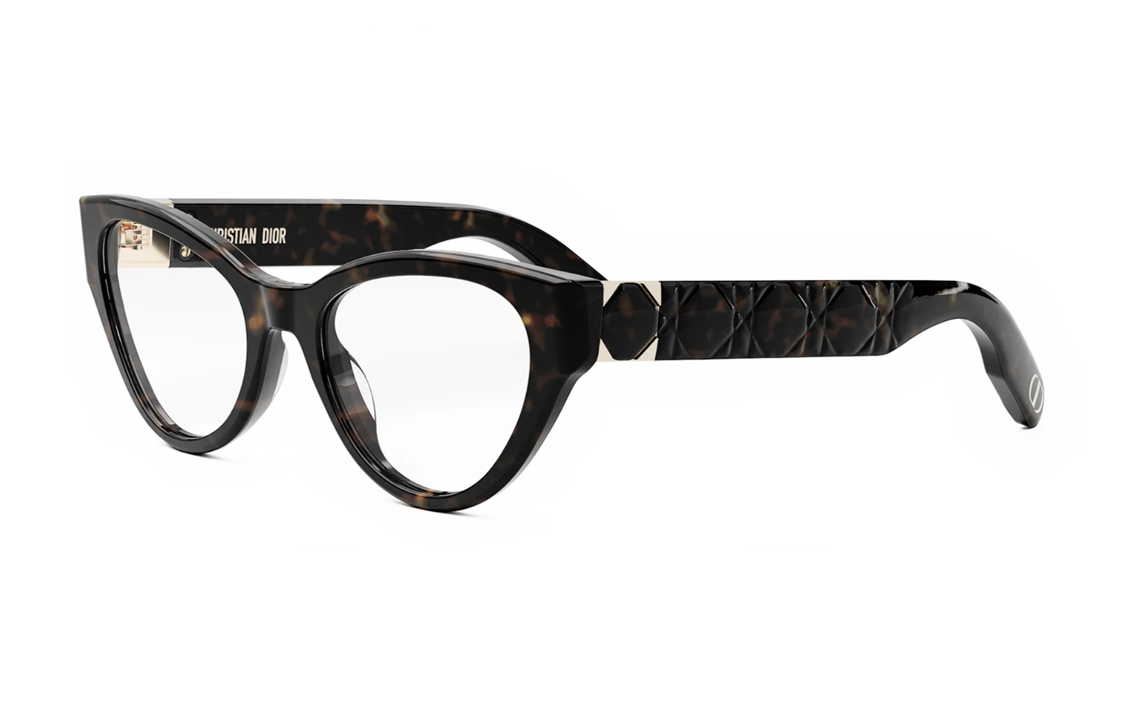DIOR Acetate Irregular Shape Eyeglass Frames Women's Tortoiseshell