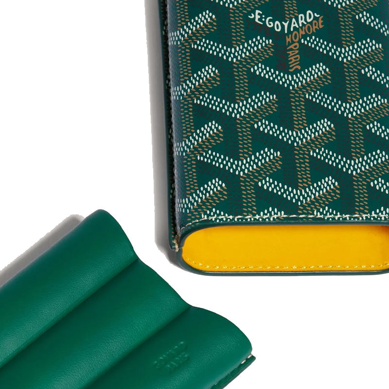 GOYARD Churchill Canvas With Calfskin Dog's Teeth Cigar Box Accessories Unisex Green