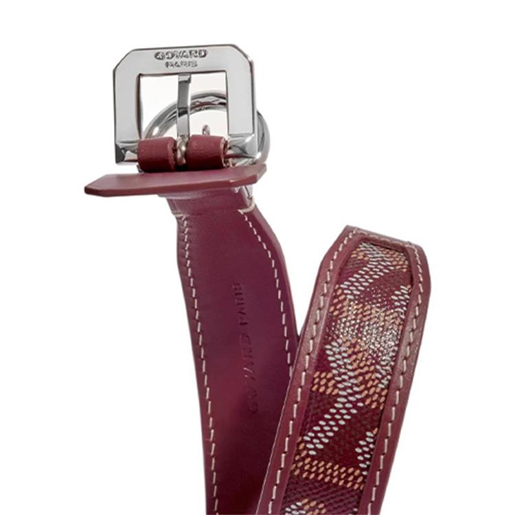 GOYARD Goyardine Canvas With Clamecy Cow Leather Dog's Teeth Collar Bag Accessory Unisex Burgundy