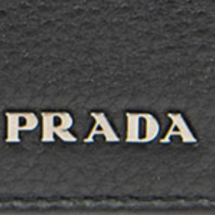 PRADA Cow Leather Card Holder Women's Black