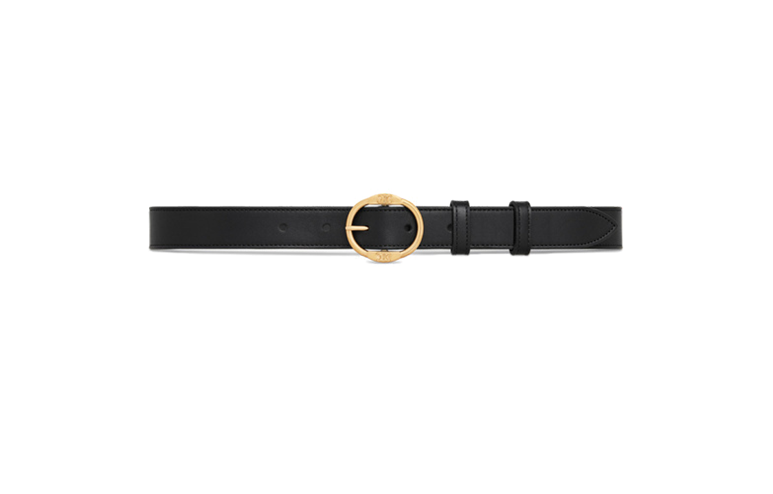 CELINE Cow Leather Belts Women's Black