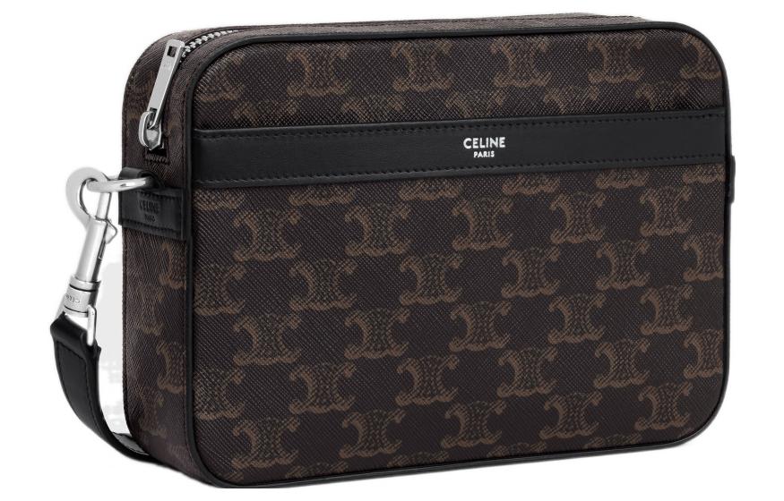 CELINE Cow Leather Shoulder Bag, Crossbody Bag Trumpets Men's Black
