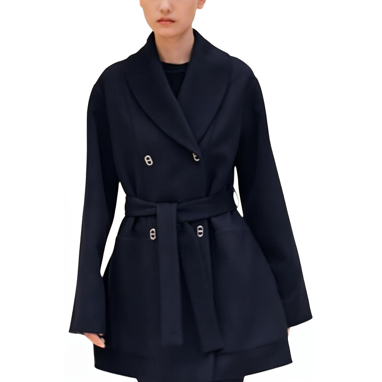HERMES Coats Women's Navy