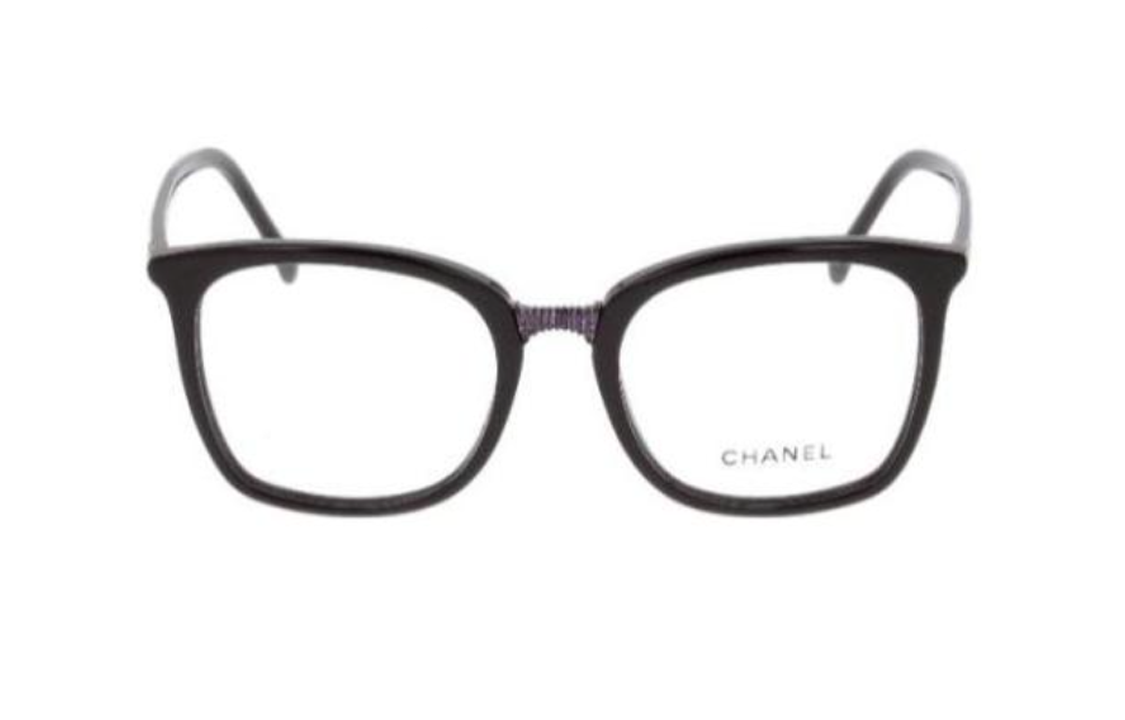 CHANEL - Rectangular Eyeglass Frames Women's Black