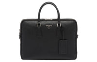 PRADA Saffiano Leather Portable Briefcases Men's Black