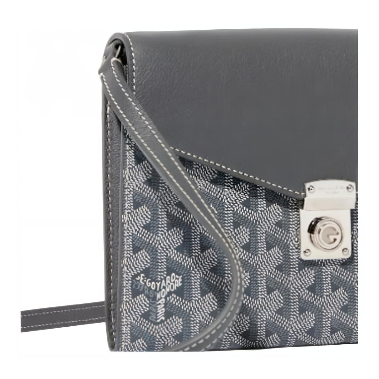 GOYARD Canvas With Calfskin Shoulder Bag Crossbody Bag Small Size Unisex Gray