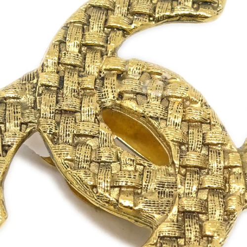 CHANEL 1980 1990s Cc Diamond quilted Clip on Earrings