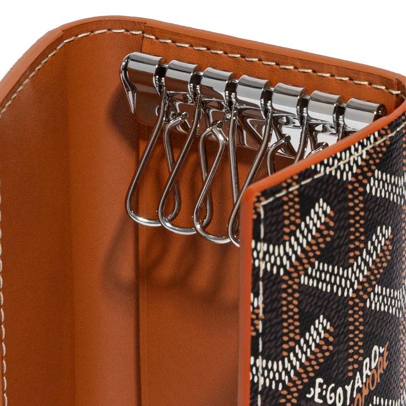 GOYARD SAINT-MICHEL Canvas With Leather Key Pouch Unisex Brown