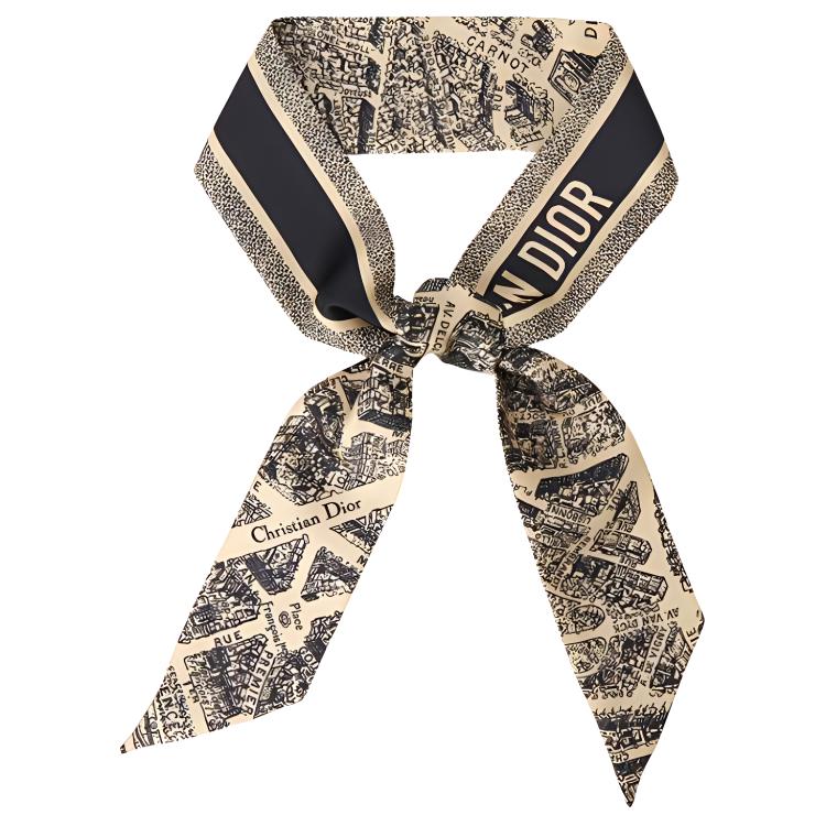 DIOR Silk Silk Scarves Unisex Black